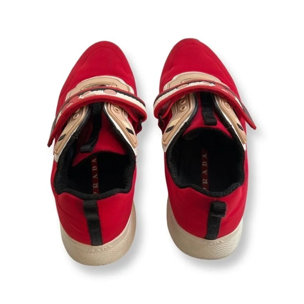 PRADA NEOPRENE FLORAL LACCA SNEAKERS SIZ 37.5 - Picture 4 of 8